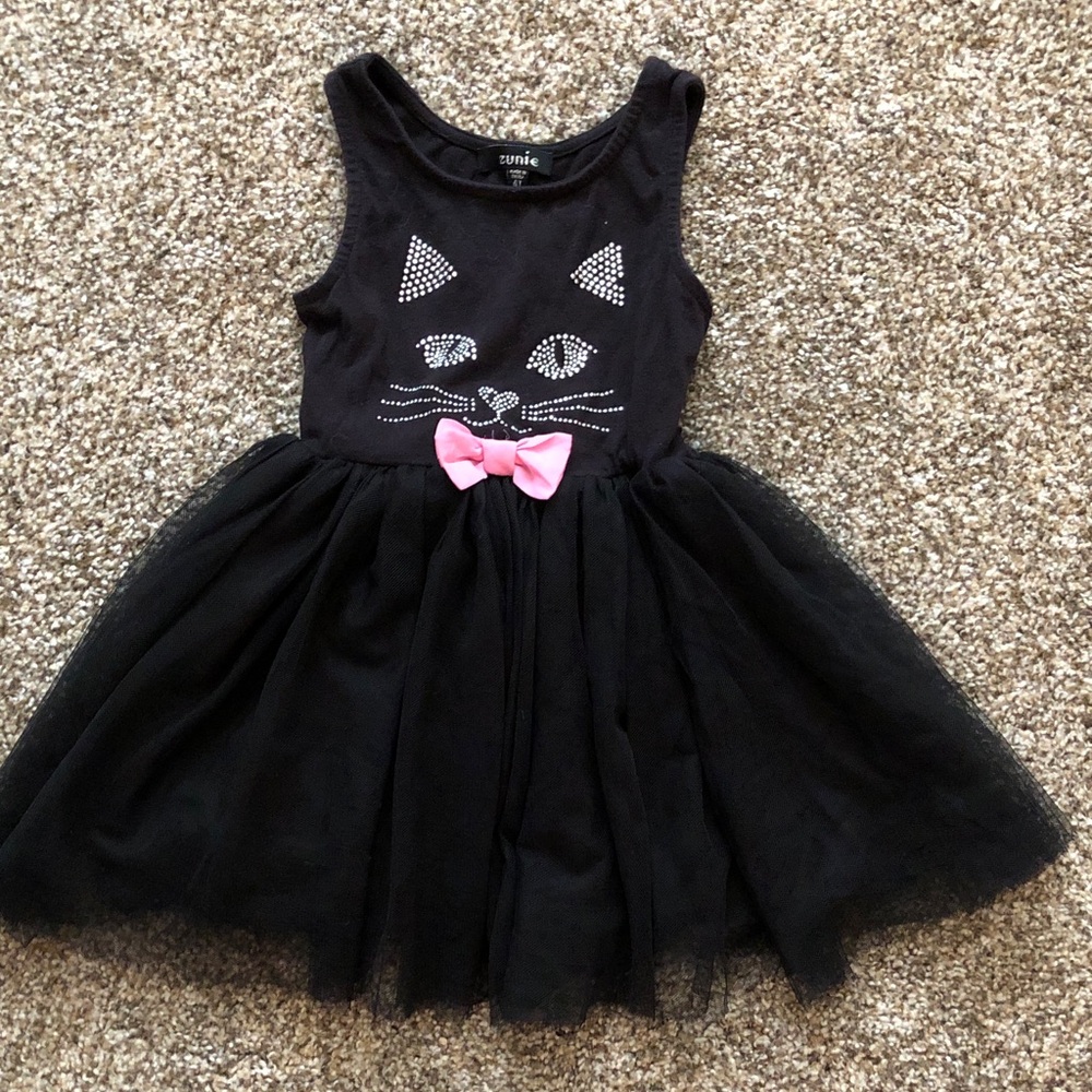 Zunie Black Dress with Pink Accents